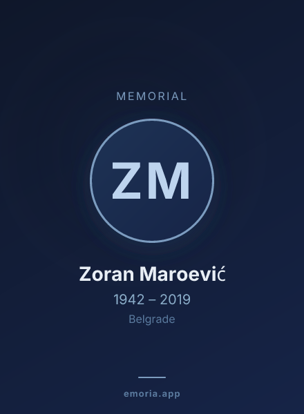 Memorial portrait of Zoran Maroević