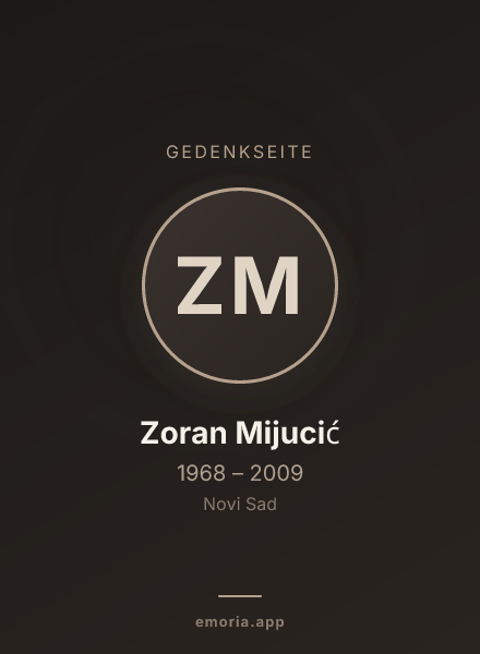 Gedenkportrait von Zoran Mijucić