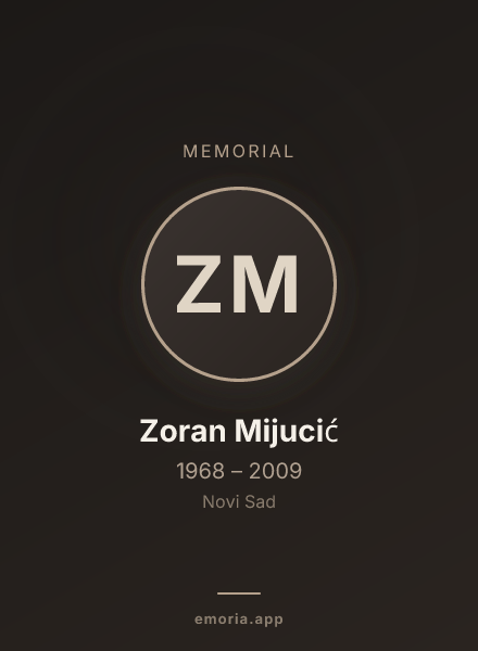 Memorial portrait of Zoran Mijucić