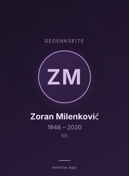 Gedenkportrait von Zoran Milenković