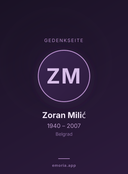 Gedenkportrait von Zoran Milić