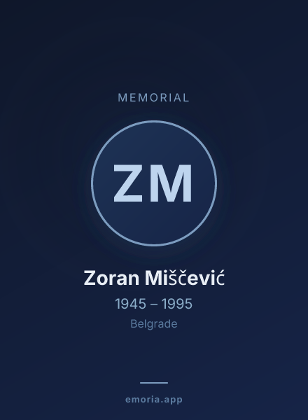 Memorial portrait of Zoran Miščević