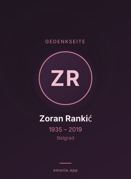 Gedenkportrait von Zoran Rankić