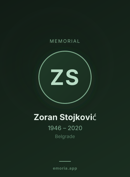 Memorial portrait of Zoran Stojković