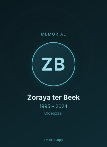 Memorial portrait of Zoraya ter Beek