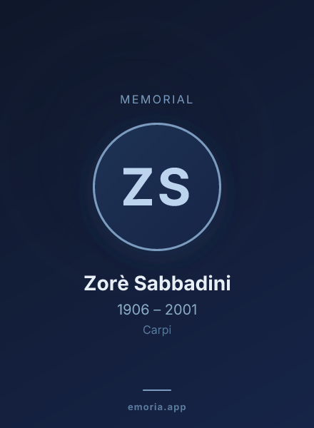 Memorial portrait of Zorè Sabbadini