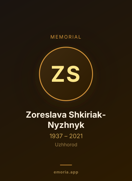 Memorial portrait of Zoreslava Shkiriak-Nyzhnyk