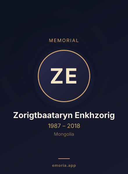 Memorial portrait of Zorigtbaataryn Enkhzorig