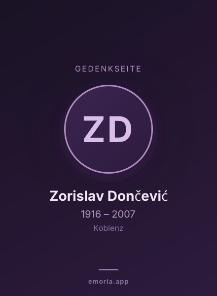Gedenkportrait von Zorislav Dončević