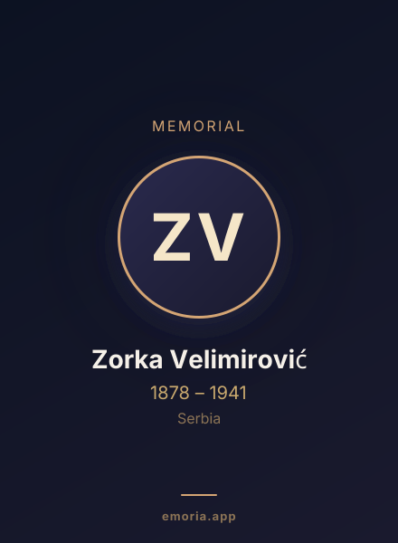 Memorial portrait of Zorka Velimirović