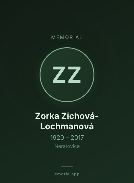 Memorial portrait of Zorka Zichová-Lochmanová