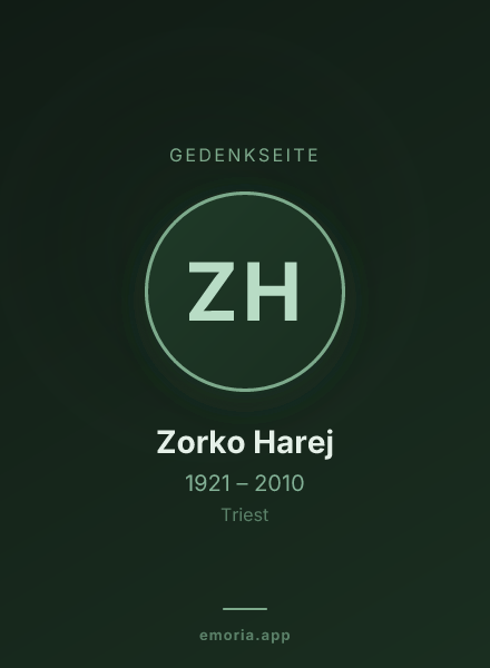 Gedenkportrait von Zorko Harej