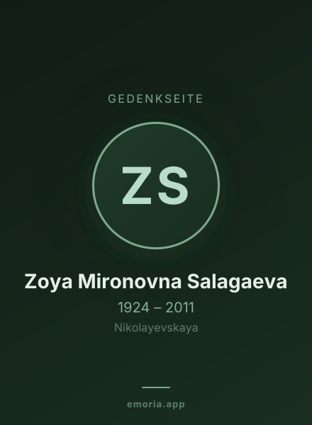 Gedenkportrait von Zoya Mironovna Salagaeva
