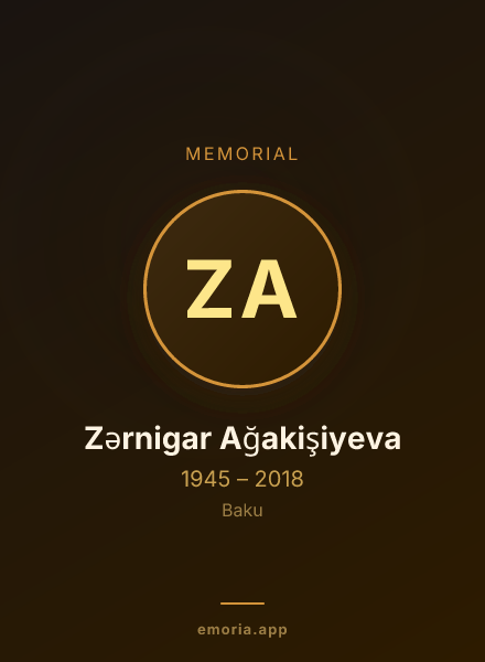 Memorial portrait of Zərnigar Ağakişiyeva