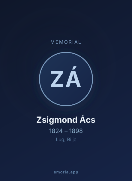 Memorial portrait of Zsigmond Ács
