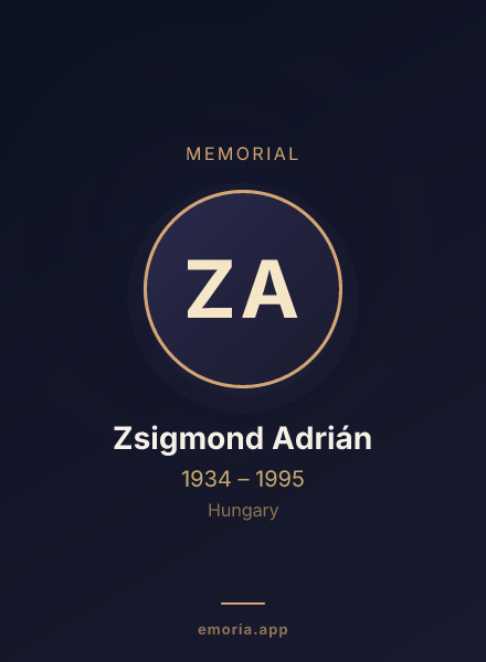 Memorial portrait of Zsigmond Adrián