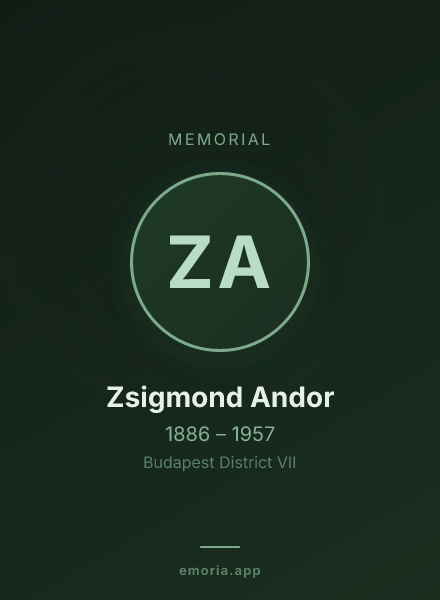 Memorial portrait of Zsigmond Andor