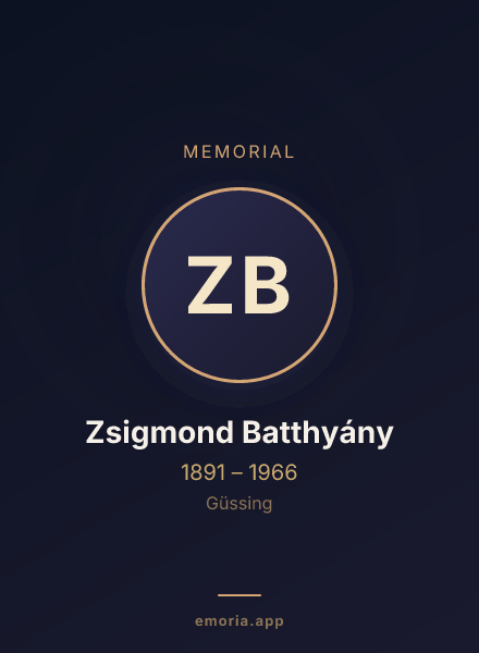Memorial portrait of Zsigmond Batthyány