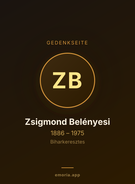Gedenkportrait von Zsigmond Belényesi