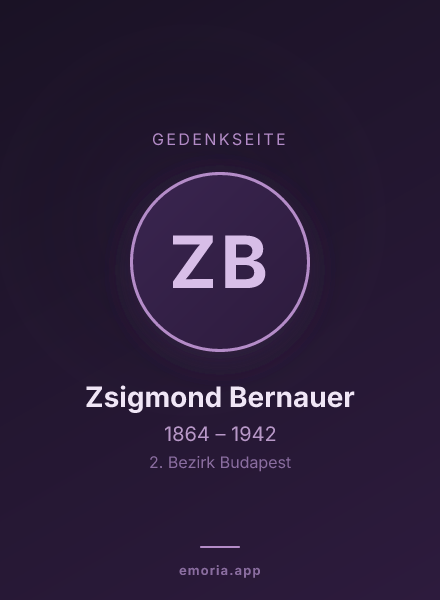 Gedenkportrait von Zsigmond Bernauer