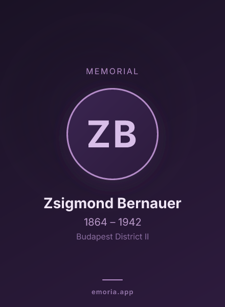 Memorial portrait of Zsigmond Bernauer