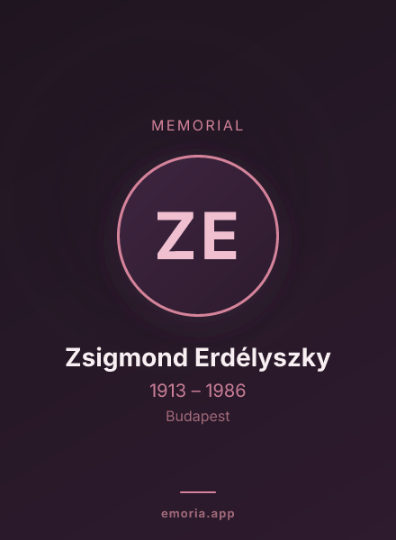 Memorial portrait of Zsigmond Erdélyszky