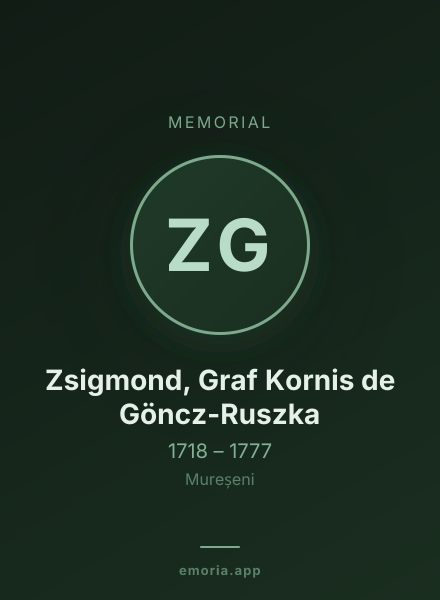 Memorial portrait of Zsigmond, Graf Kornis de Göncz-Ruszka