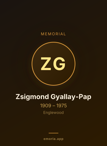 Memorial portrait of Zsigmond Gyallay-Pap