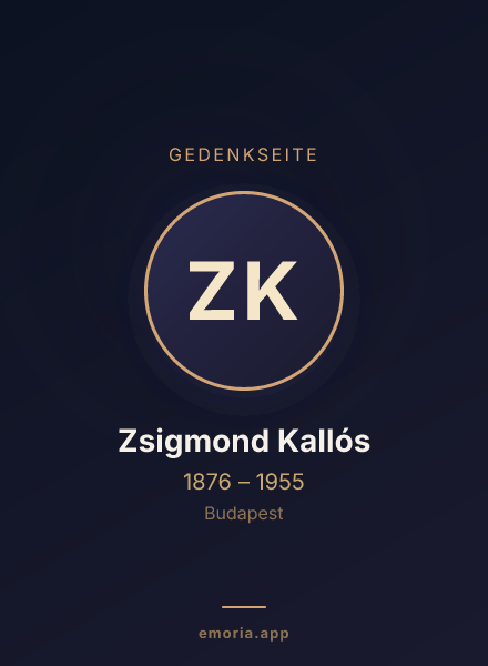 Gedenkportrait von Zsigmond Kallós