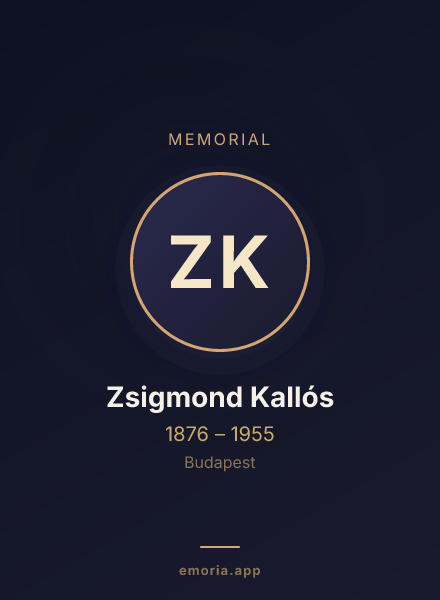 Memorial portrait of Zsigmond Kallós