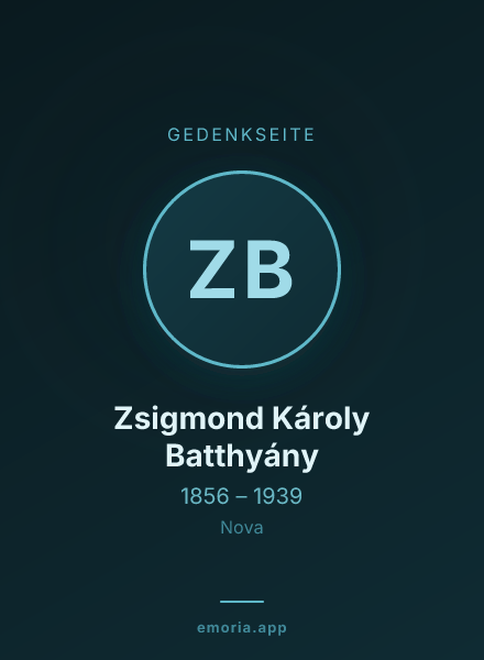 Gedenkportrait von Zsigmond Károly Batthyány