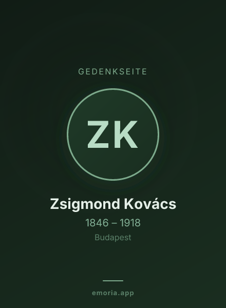 Gedenkportrait von Zsigmond Kovács