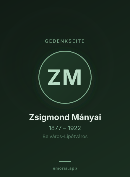 Gedenkportrait von Zsigmond Mányai