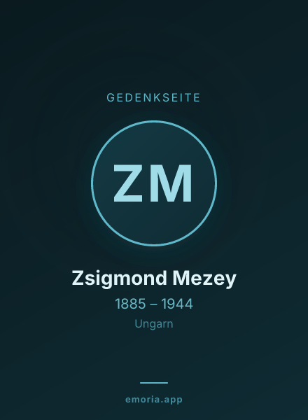 Gedenkportrait von Zsigmond Mezey
