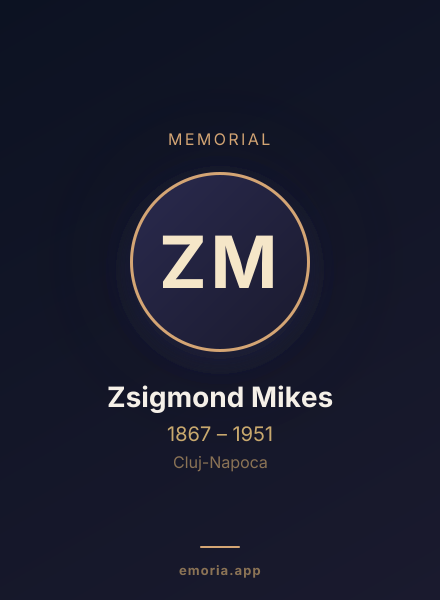 Memorial portrait of Zsigmond Mikes