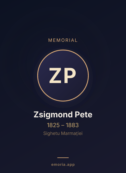 Memorial portrait of Zsigmond Pete