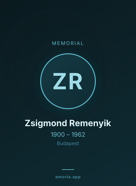 Memorial portrait of Zsigmond Remenyik