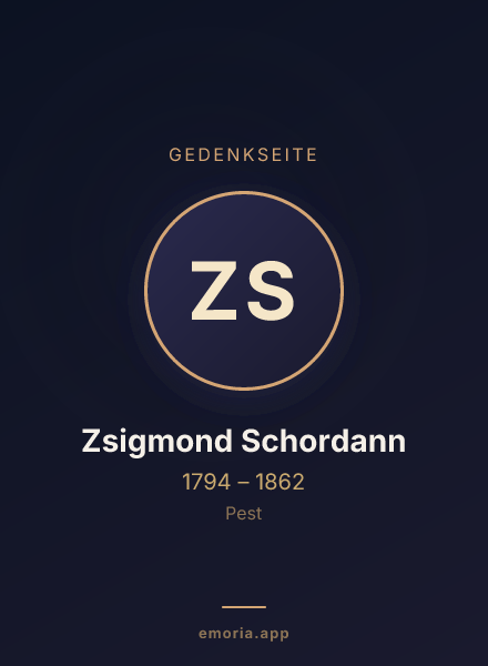 Gedenkportrait von Zsigmond Schordann