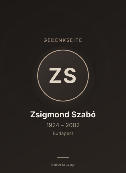 Gedenkportrait von Zsigmond Szabó