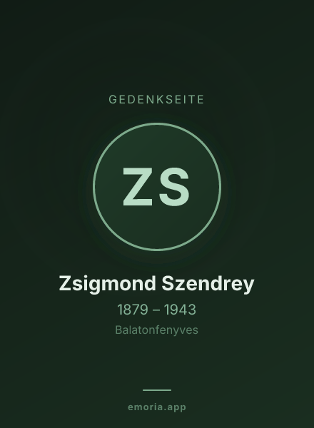 Gedenkportrait von Zsigmond Szendrey