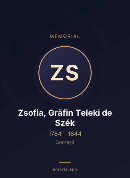 Memorial portrait of Zsofia, Gräfin Teleki de Szék