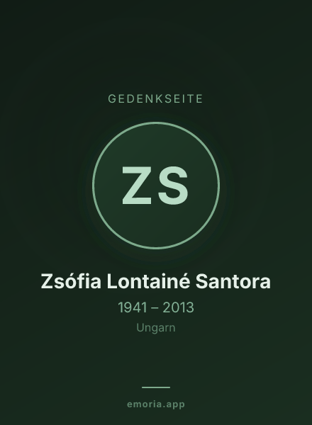 Gedenkportrait von Zsófia Lontainé Santora