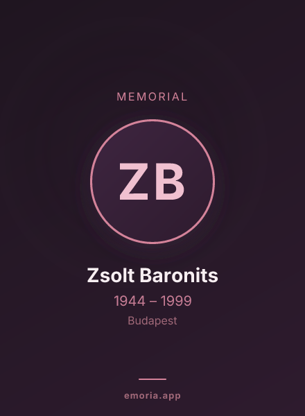 Memorial portrait of Zsolt Baronits