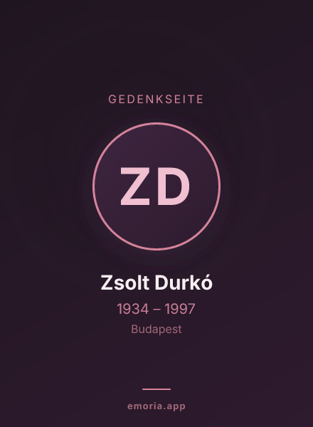 Gedenkportrait von Zsolt Durkó