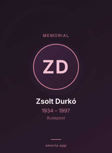 Memorial portrait of Zsolt Durkó