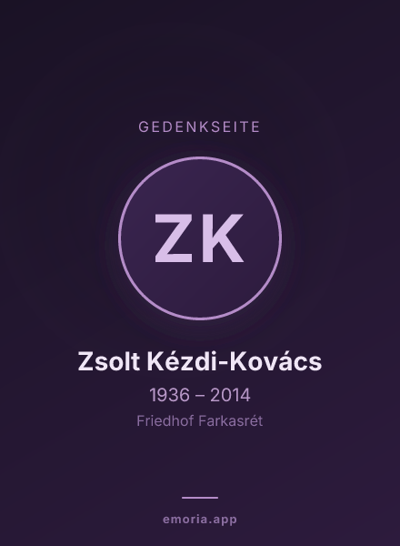 Gedenkportrait von Zsolt Kézdi-Kovács