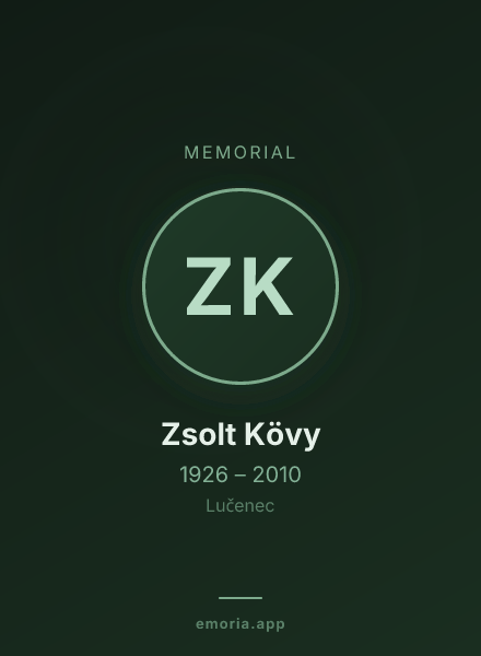 Memorial portrait of Zsolt Kövy