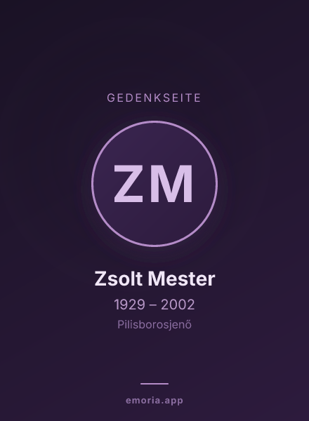 Gedenkportrait von Zsolt Mester
