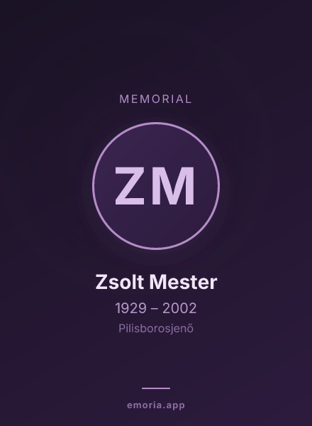 Memorial portrait of Zsolt Mester