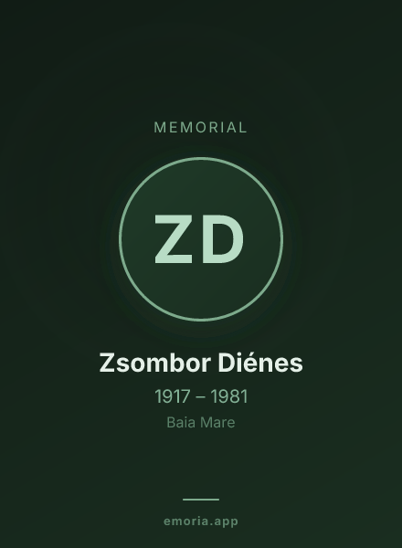 Memorial portrait of Zsombor Diénes